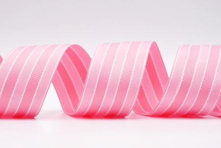 Striped Stitched Woven Ribbon_K1740 pink